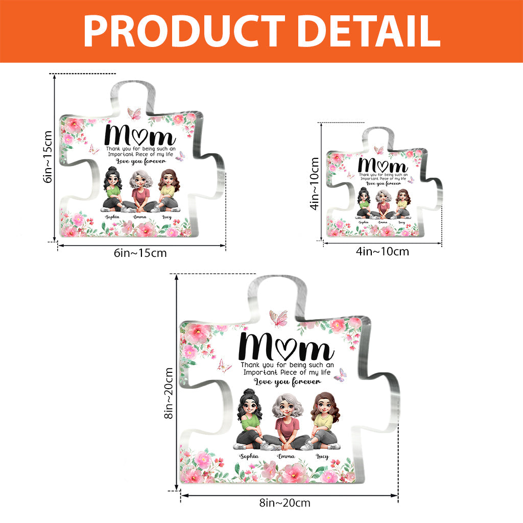 Important dans ma vie - Plaque acrylique personnalisée pour maman