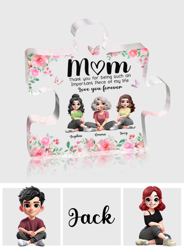 Important dans ma vie - Plaque acrylique personnalisée pour maman