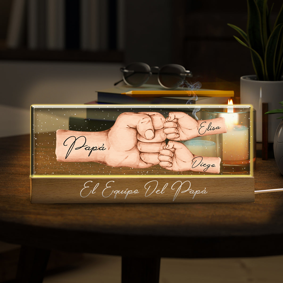 El Equipo Del Papá ¡Feliz Día del Padre! - Veilleuse LED personnalisée Père