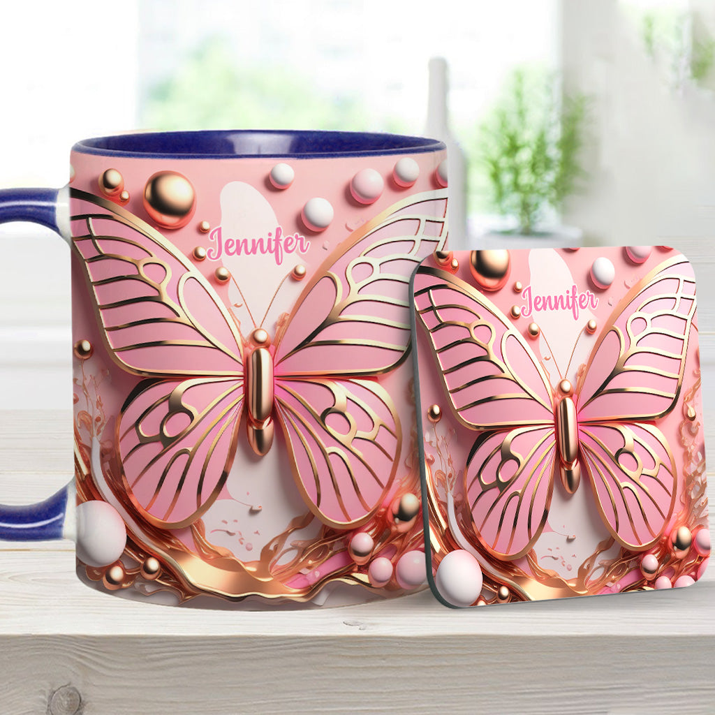 Love Butterfly - Personalized Butterfly Accent Mug
