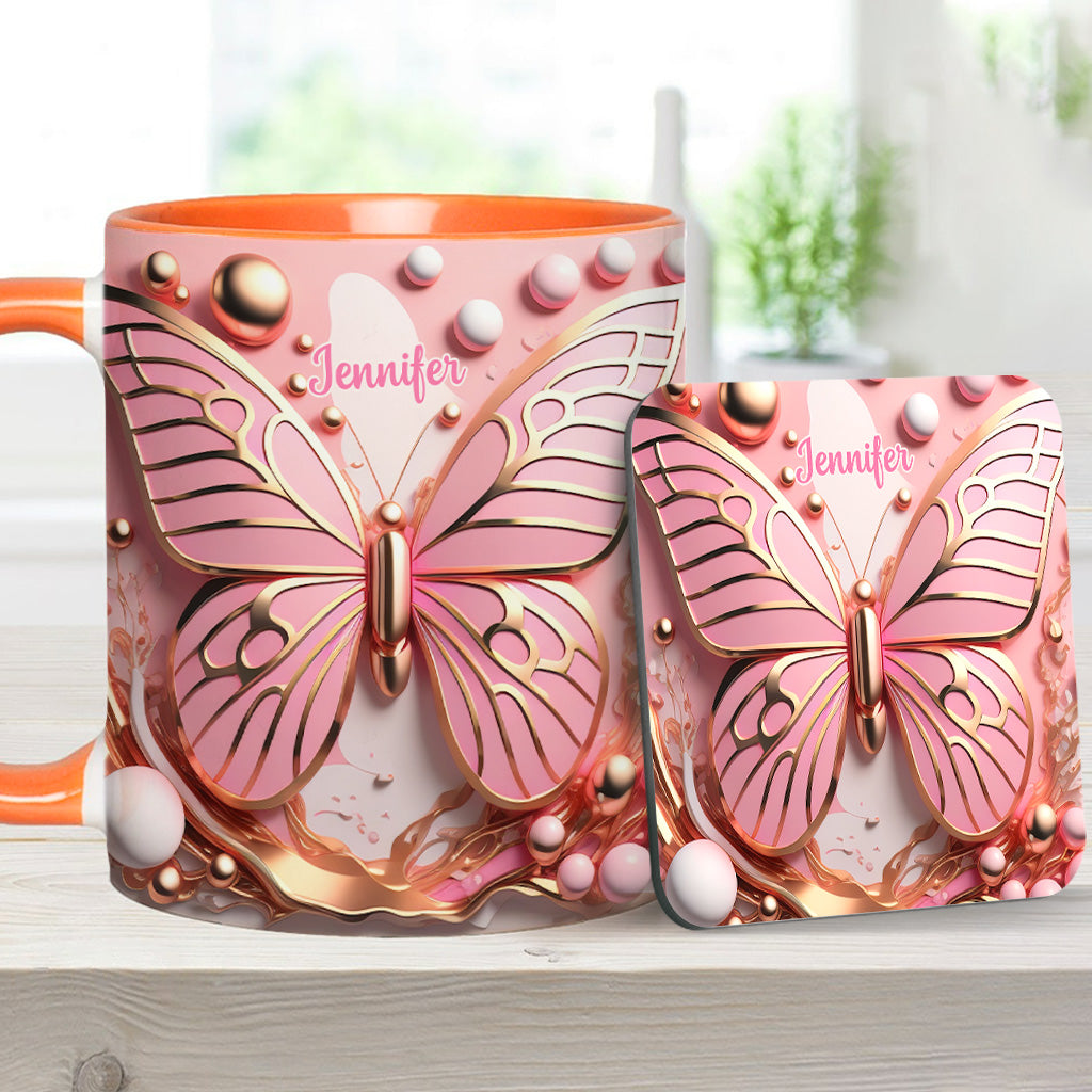 Love Butterfly - Personalized Butterfly Accent Mug