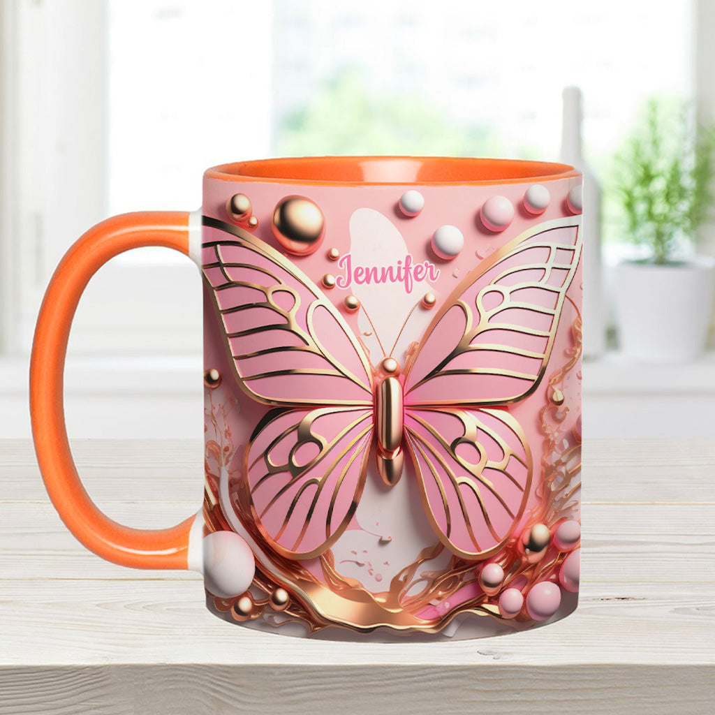 Love Butterfly - Personalized Butterfly Accent Mug