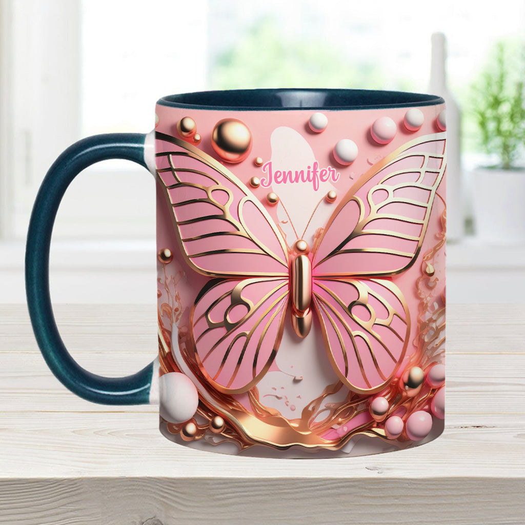Love Butterfly - Personalized Butterfly Accent Mug
