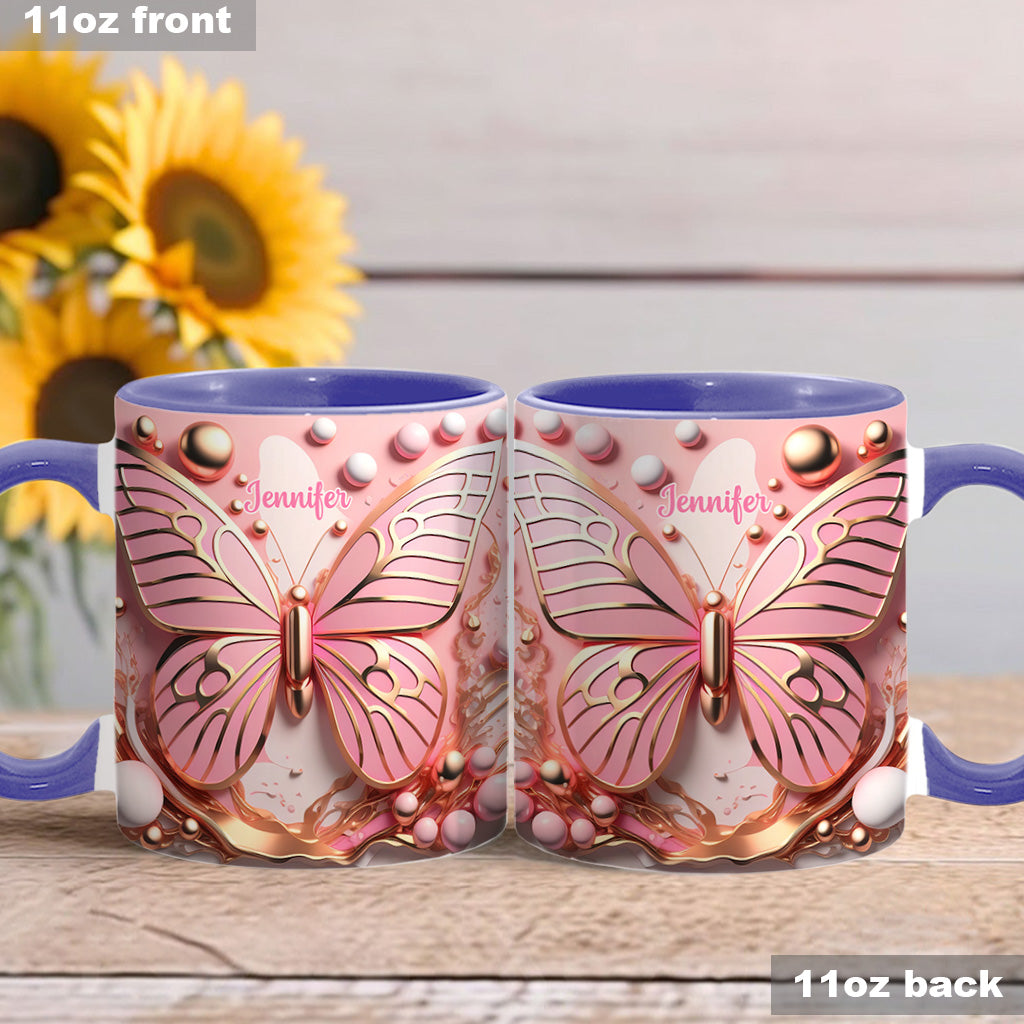 Love Butterfly - Personalized Butterfly Accent Mug