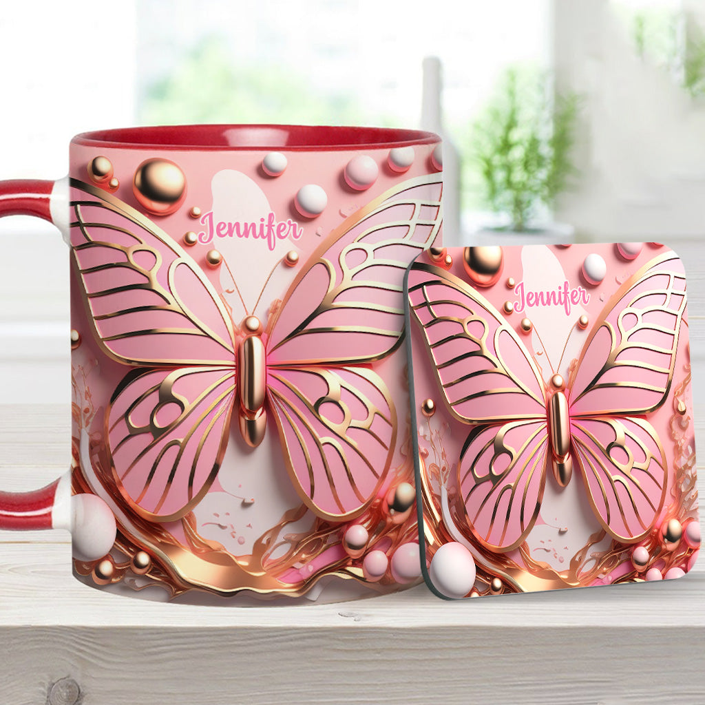 Love Butterfly - Personalized Butterfly Accent Mug