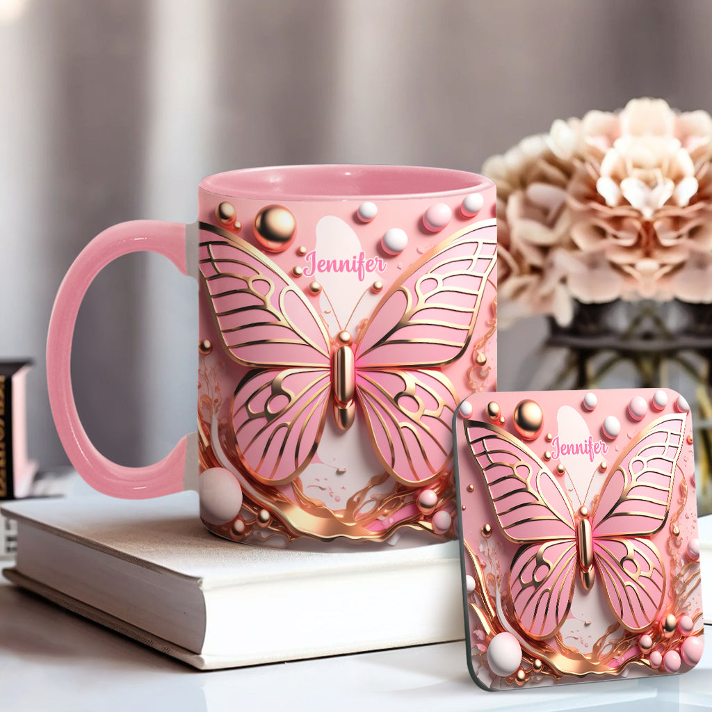 Love Butterfly - Personalized Butterfly Accent Mug