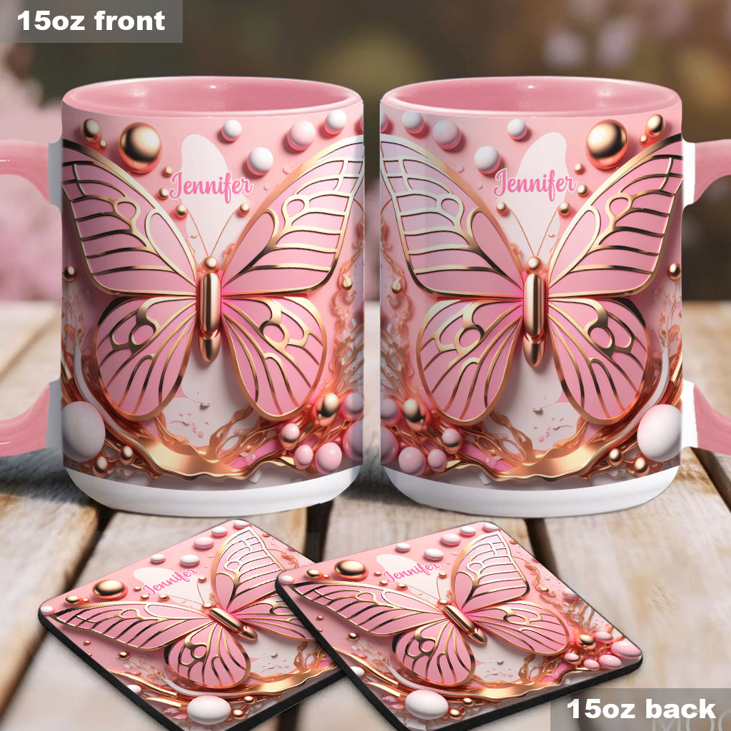 Love Butterfly - Personalized Butterfly Accent Mug