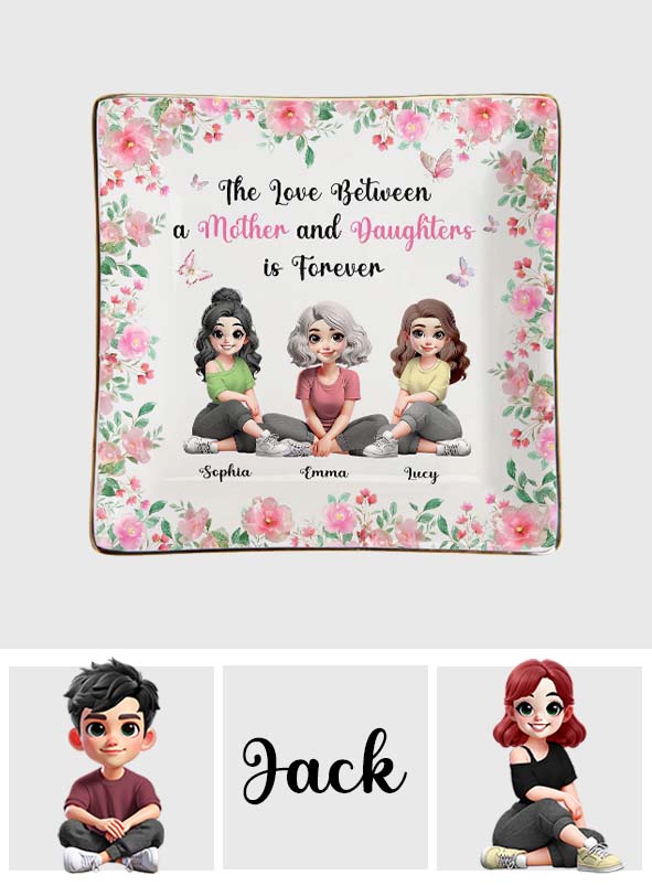 L'amour entre une mère et sa fille - Plat à bijoux personnalisé pour maman, entièrement imprimé