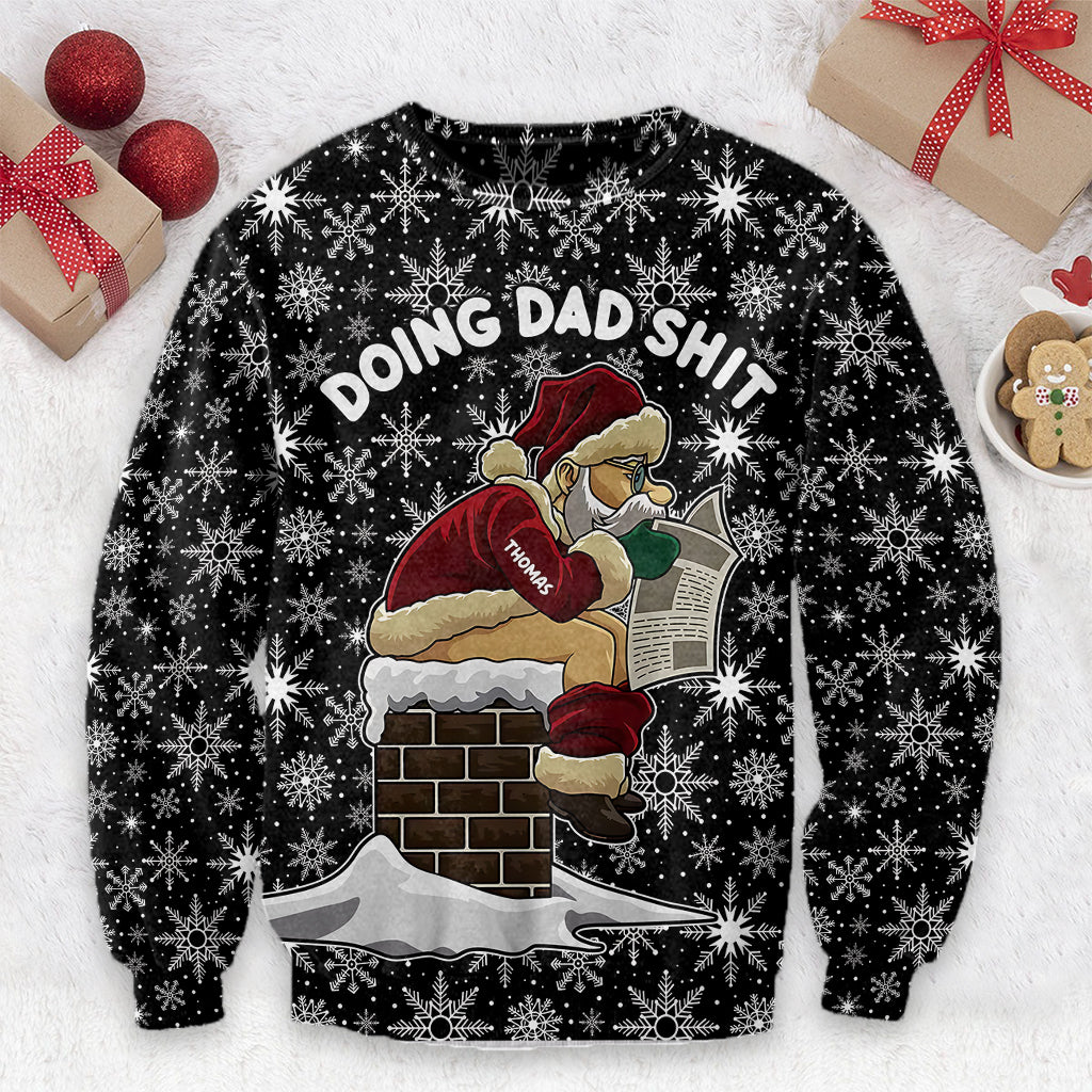 Doing Dad Shite - Personalized Father Ugly Sweater