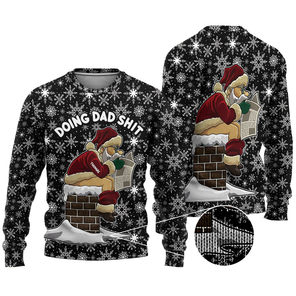 Doing Dad Shite - Personalized Father Ugly Sweater