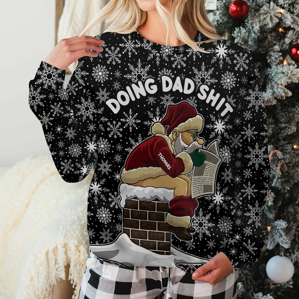 Doing Dad Shite - Personalized Father Ugly Sweater