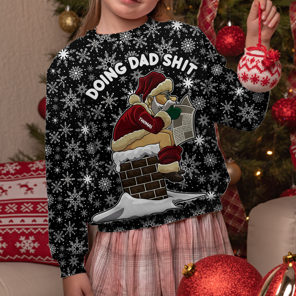 Doing Dad Shite - Personalized Father Ugly Sweater