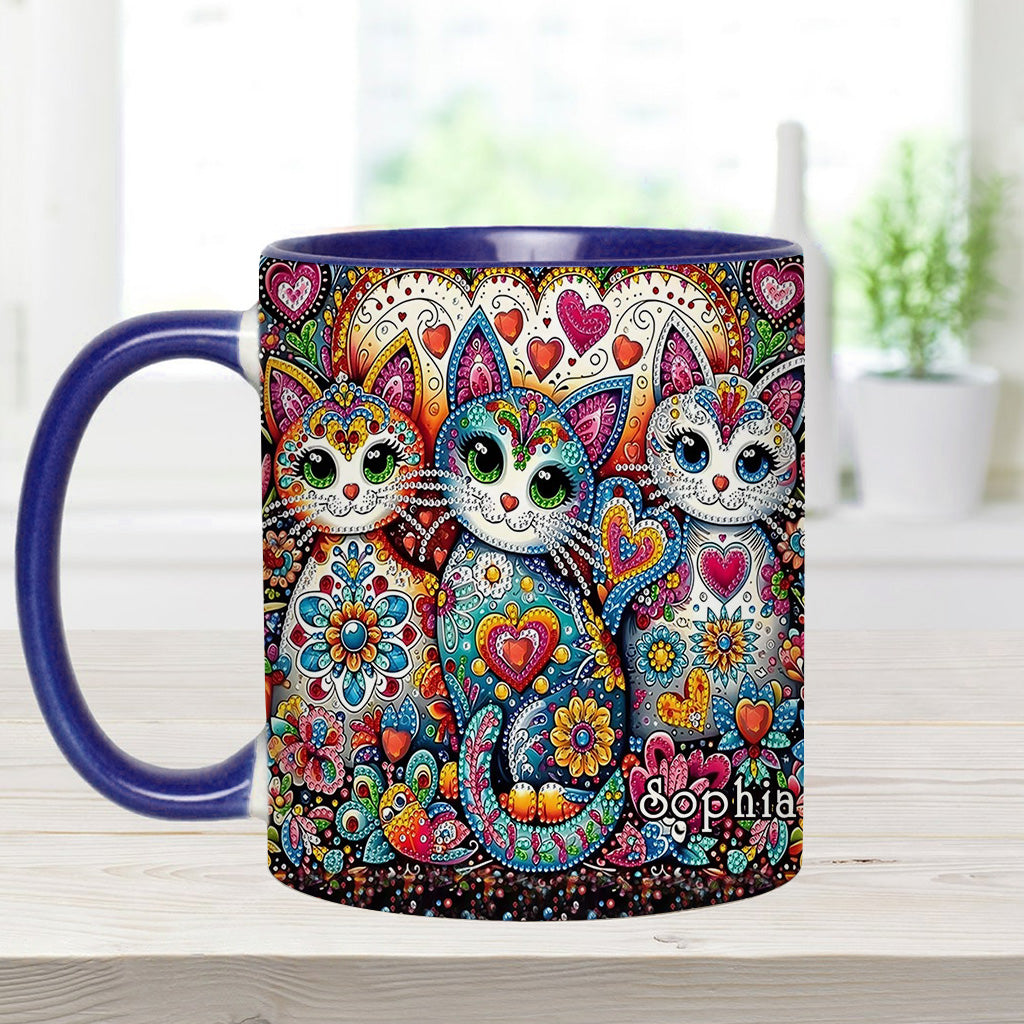 Beautiful Cats - Personalized Cat Accent Mug