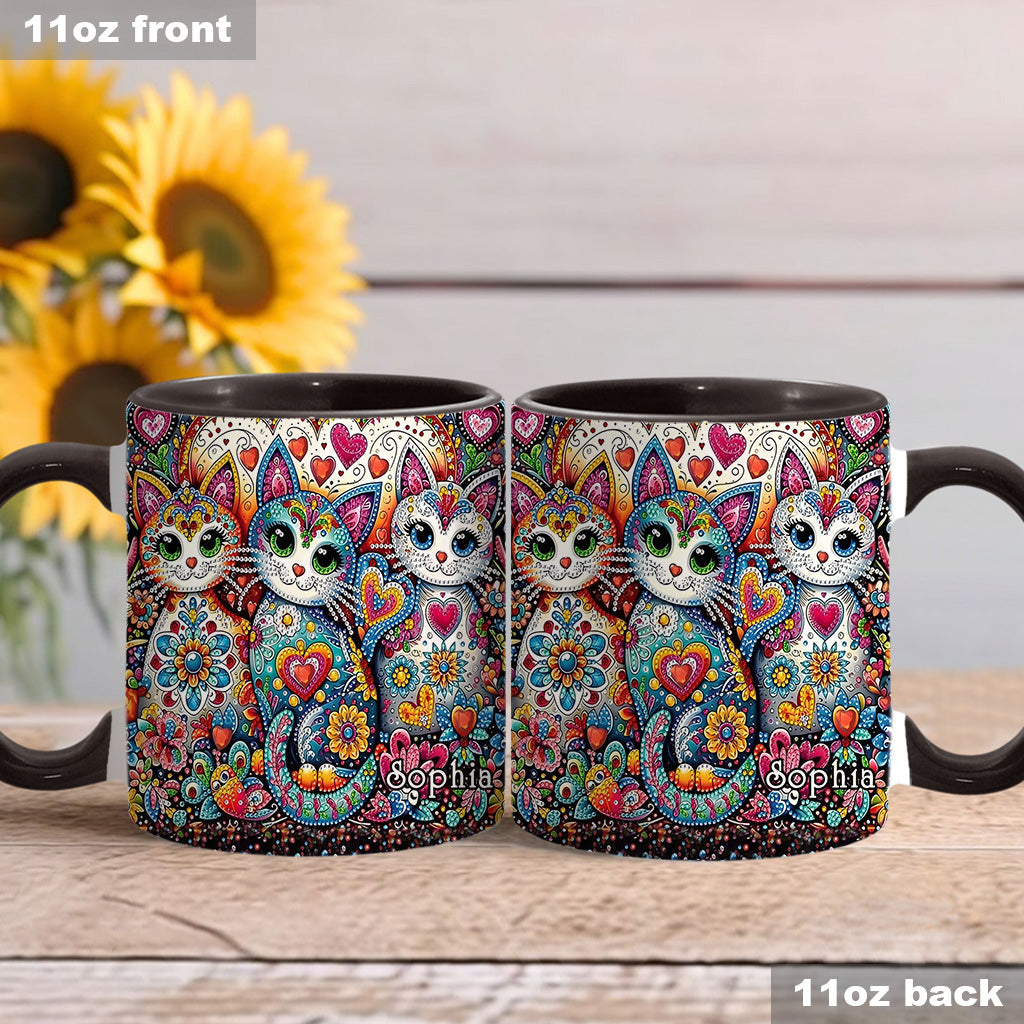 Beautiful Cats - Personalized Cat Accent Mug