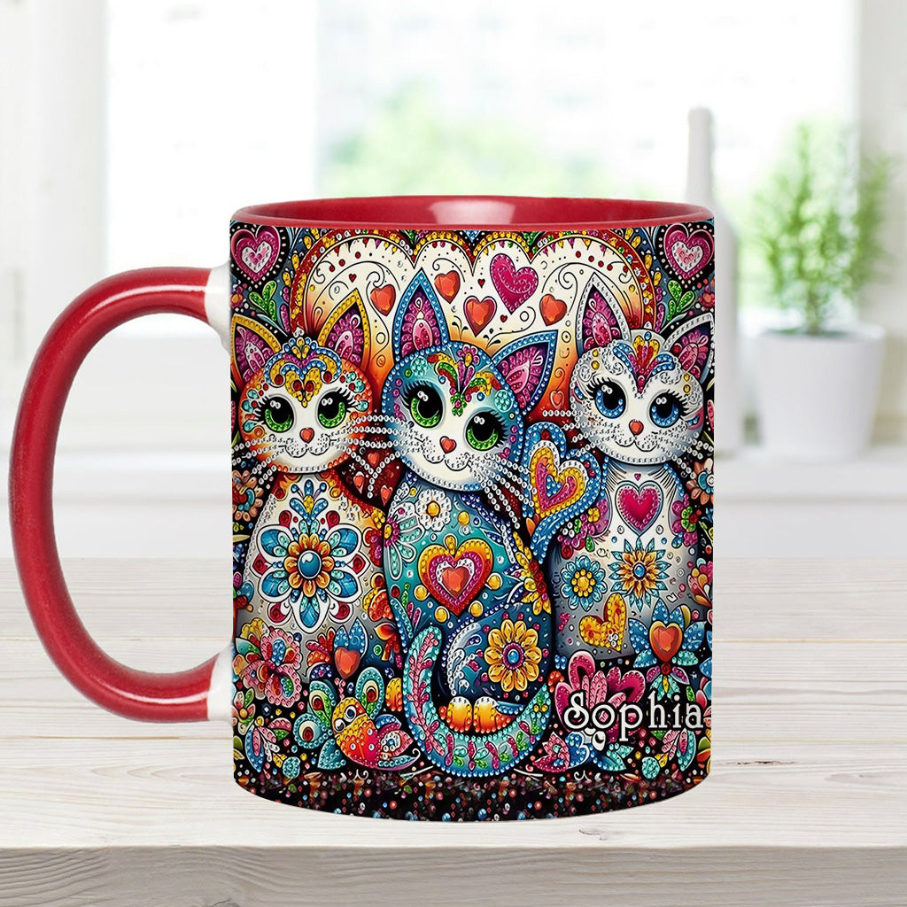 Beautiful Cats - Personalized Cat Accent Mug