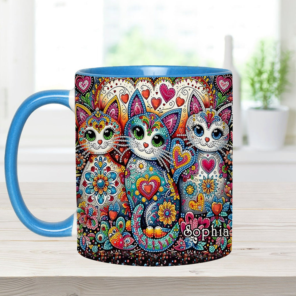 Beautiful Cats - Personalized Cat Accent Mug
