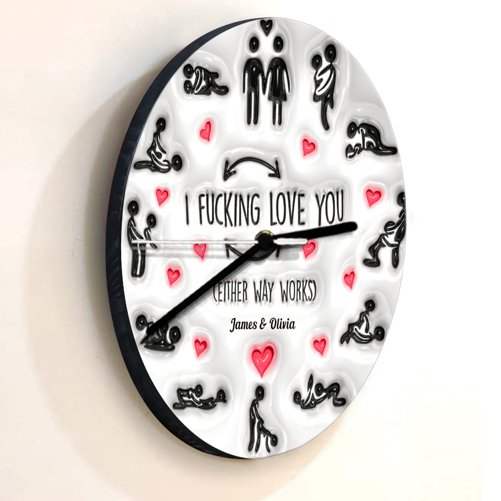 Horloge murale personnalisée pour couple « Je t'aime »