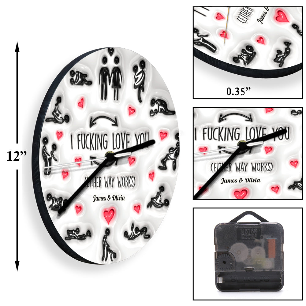 Horloge murale personnalisée pour couple « Je t'aime »