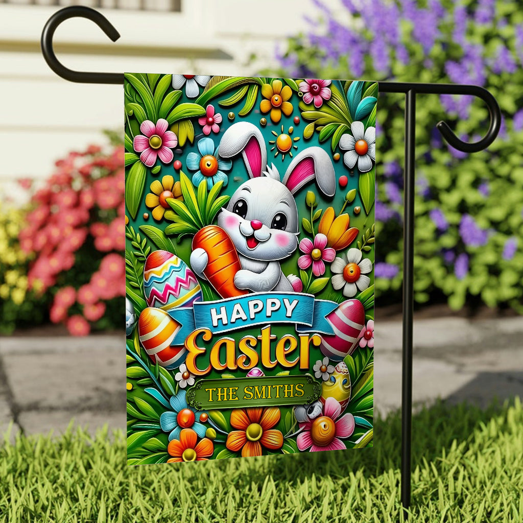 Happy Easter - Personalized Family Garden Flag