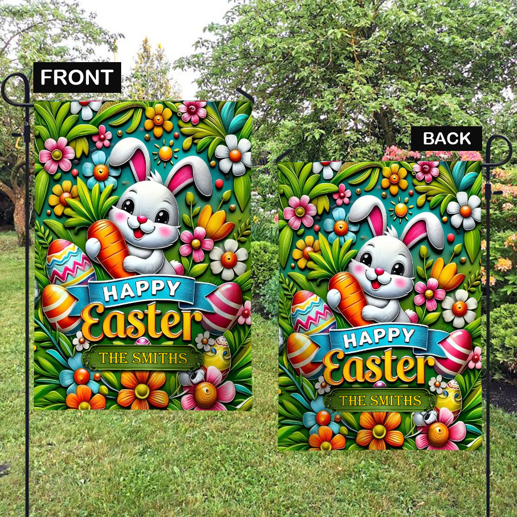 Happy Easter - Personalized Family Garden Flag