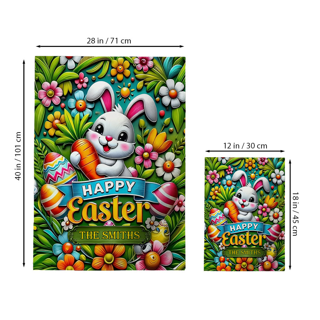 Happy Easter - Personalized Family Garden Flag