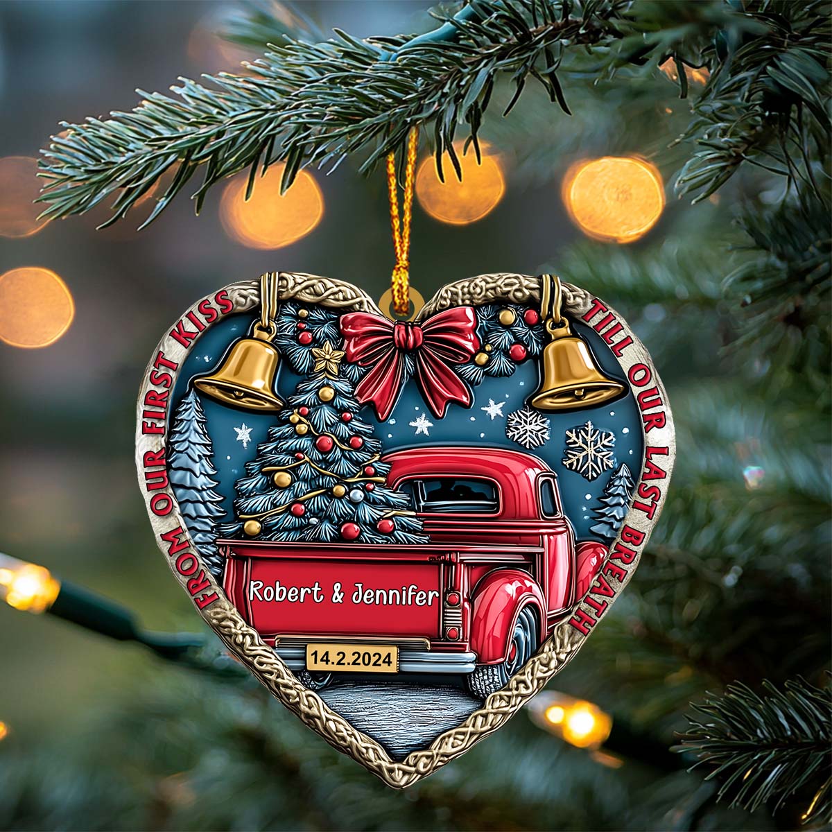 De notre premier baiser à notre dernier souffle - Ornement personnalisé pour couple