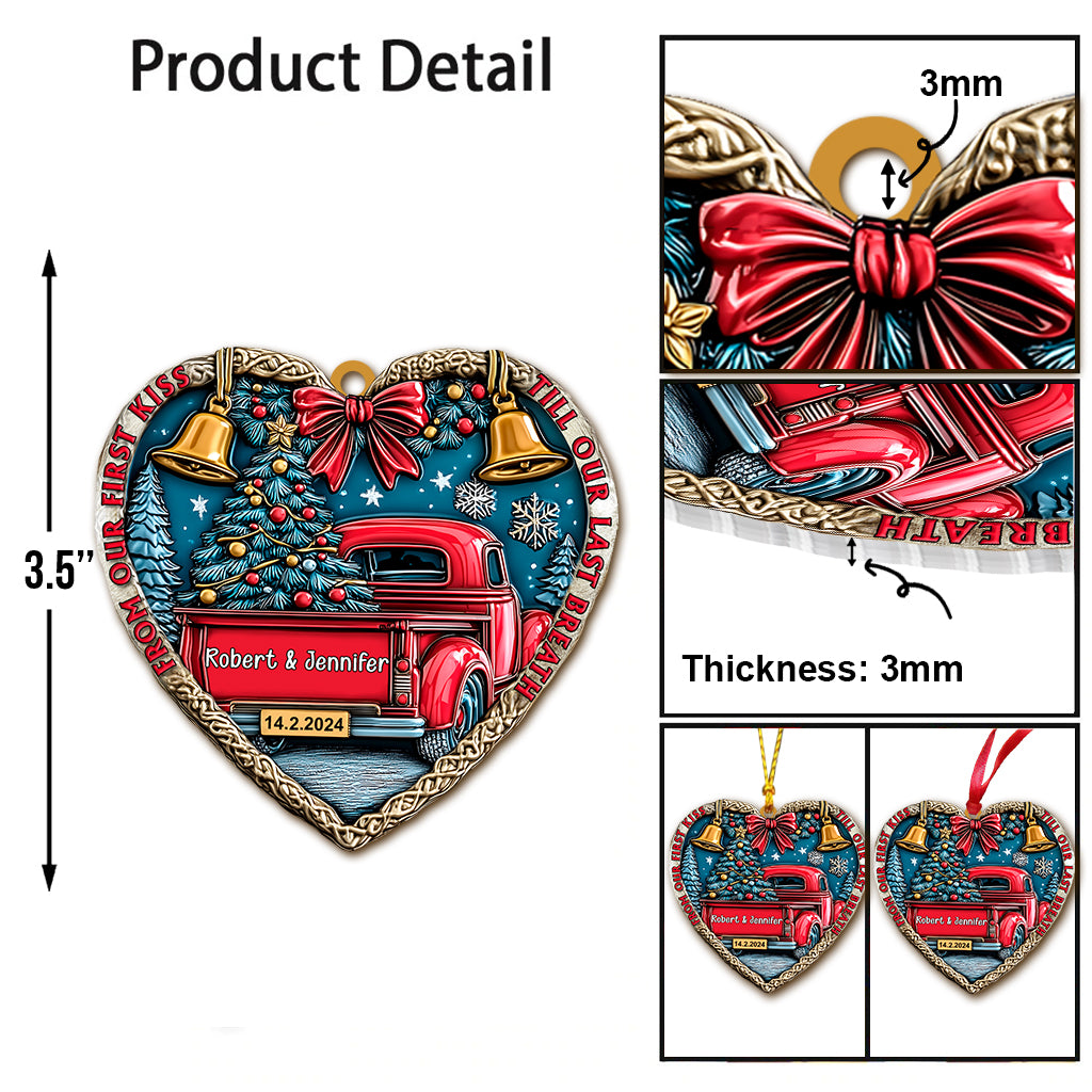 De notre premier baiser à notre dernier souffle - Ornement personnalisé pour couple