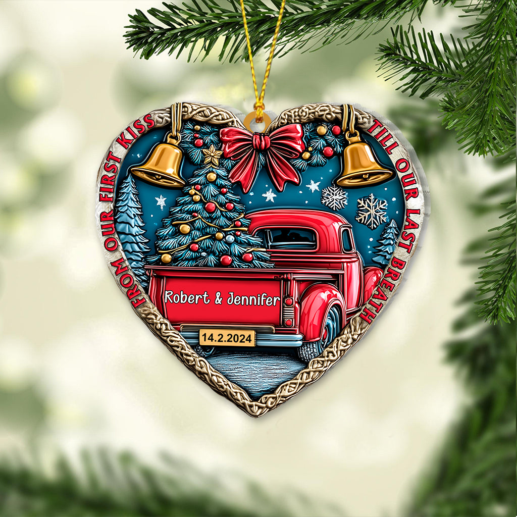 De notre premier baiser à notre dernier souffle - Ornement personnalisé pour couple