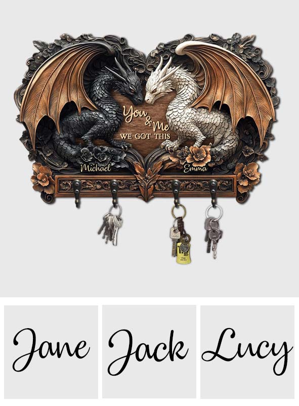You & Me - Personalized Dragon Custom Shaped Key Rack