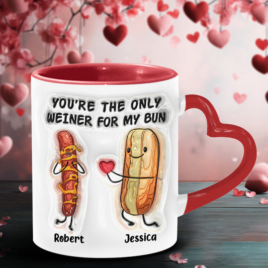 Tu es unique - Mug personnalisé pour couple avec anse en forme de cœur