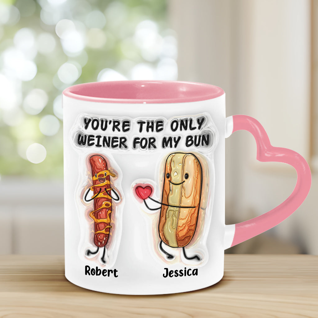 You Are The Only One - Personalized Couple Heart Handle Mug
