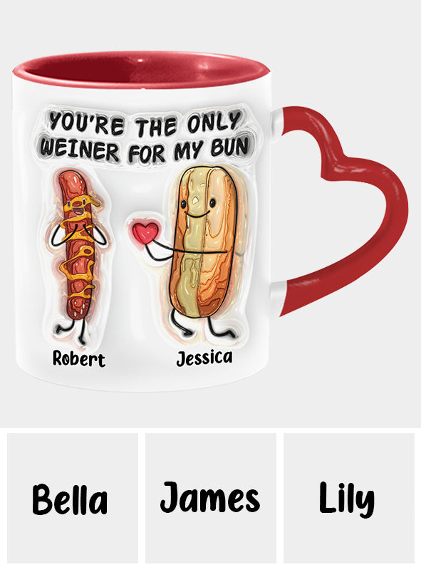 You Are The Only One - Personalized Couple Heart Handle Mug