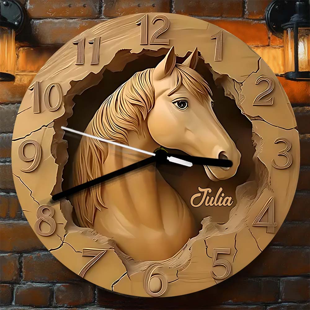 Horloge murale personnalisée pour les amoureux des chevaux