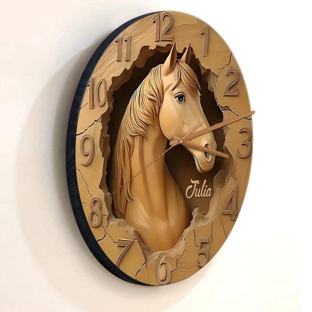 Horloge murale personnalisée pour les amoureux des chevaux