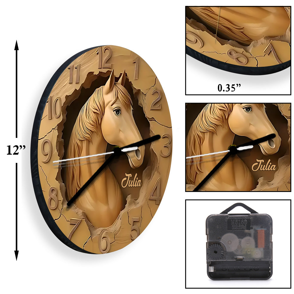 Horloge murale personnalisée pour les amoureux des chevaux