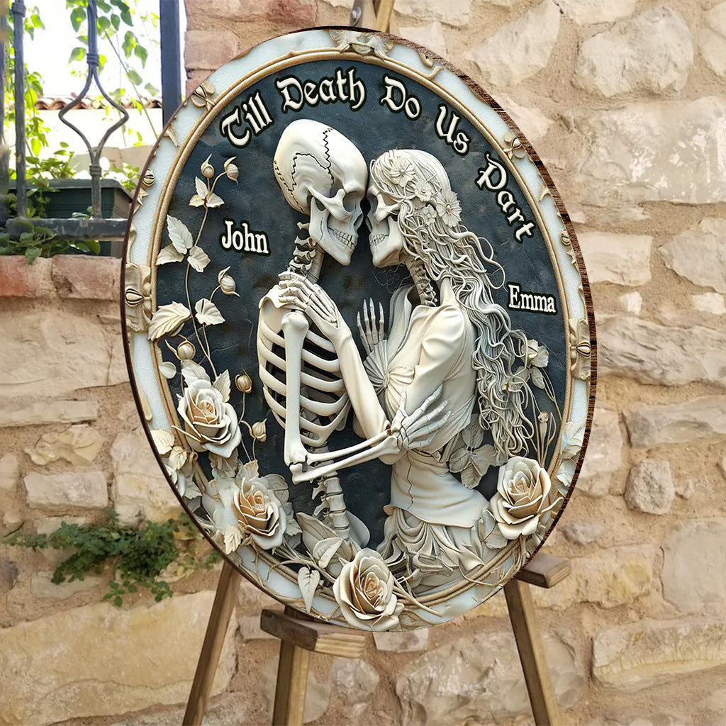 You And Me We Got This - Personalized Skull Round Wood Sign