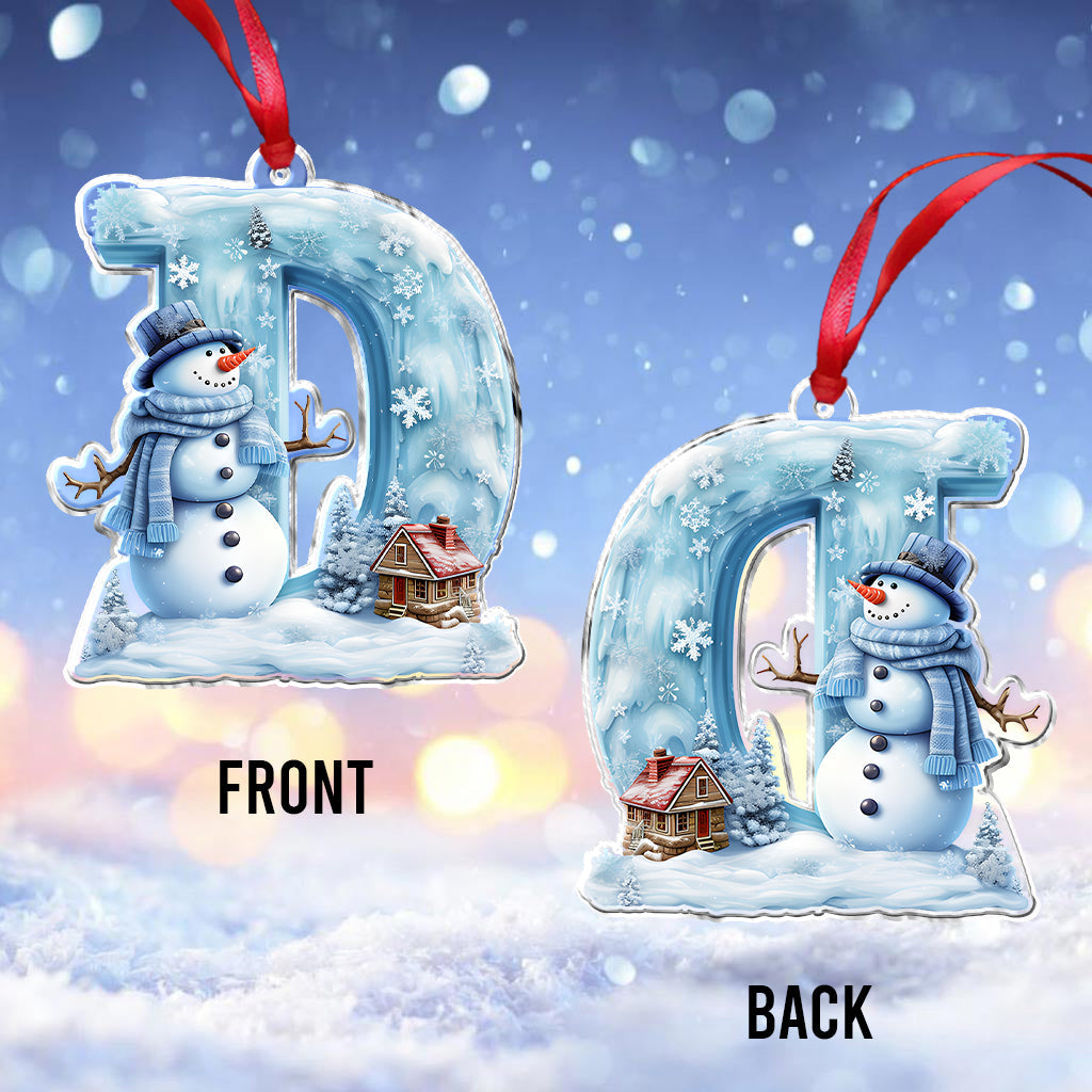 Bonhomme de neige de Noël - Ornement familial personnalisé
