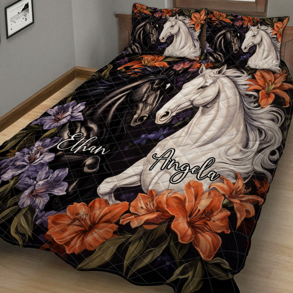 Ensemble de courtepointe personnalisé « Amour des chevaux »