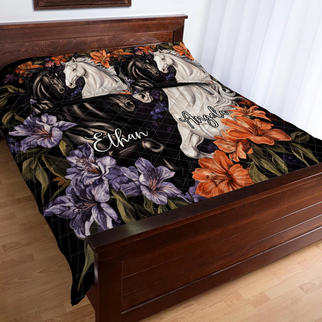 Ensemble de courtepointe personnalisé « Amour des chevaux »