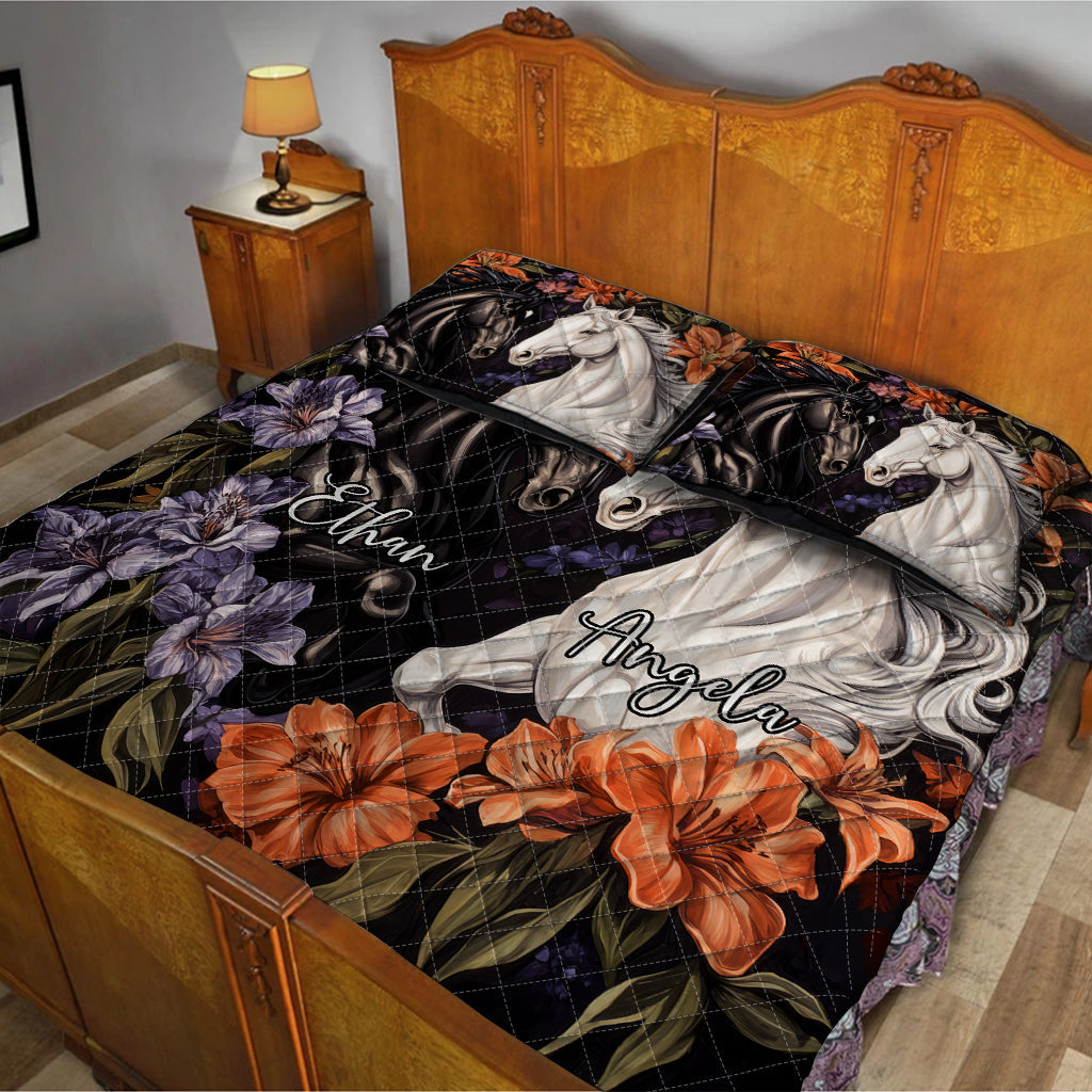 Ensemble de courtepointe personnalisé « Amour des chevaux »