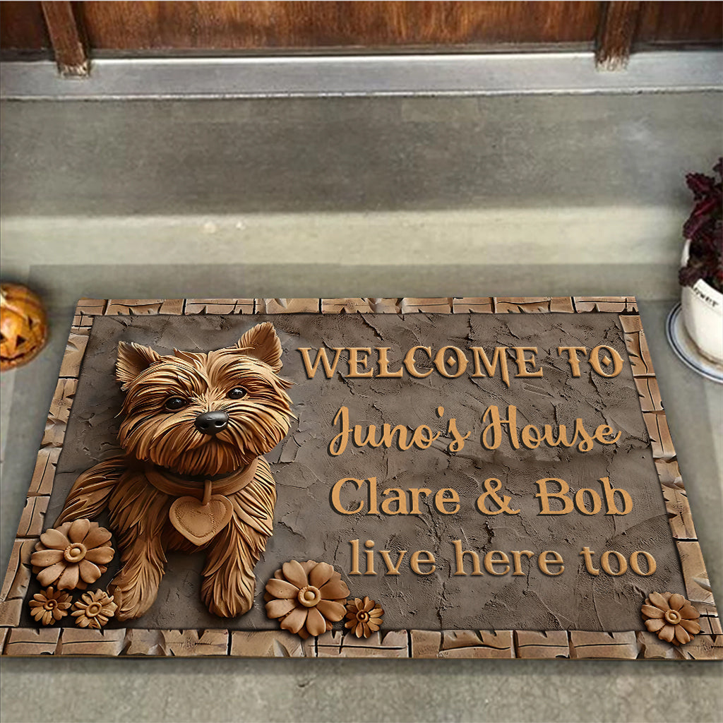 Cute Yorkshire Terrier - Personalized Dog Doormat