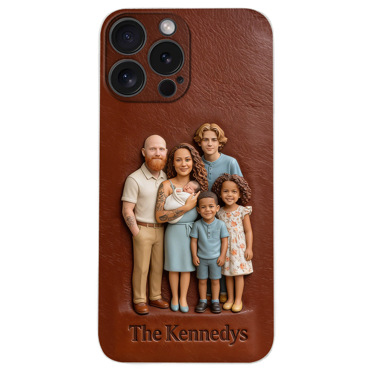 Custom Any Photo - Personalized Family Leather Phone Case