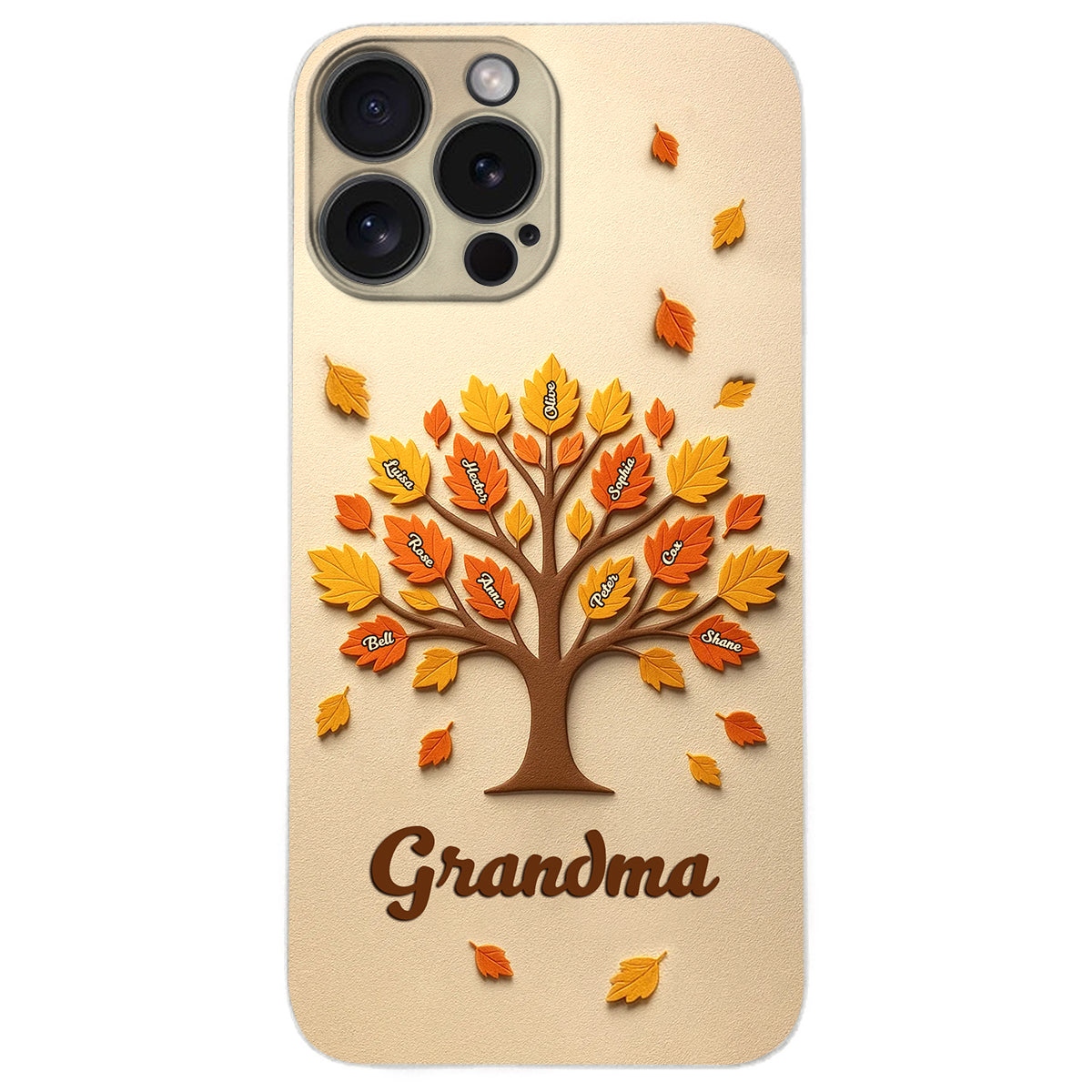 Arbre à maman et grand-mère - Étui de téléphone en cuir personnalisé pour maman