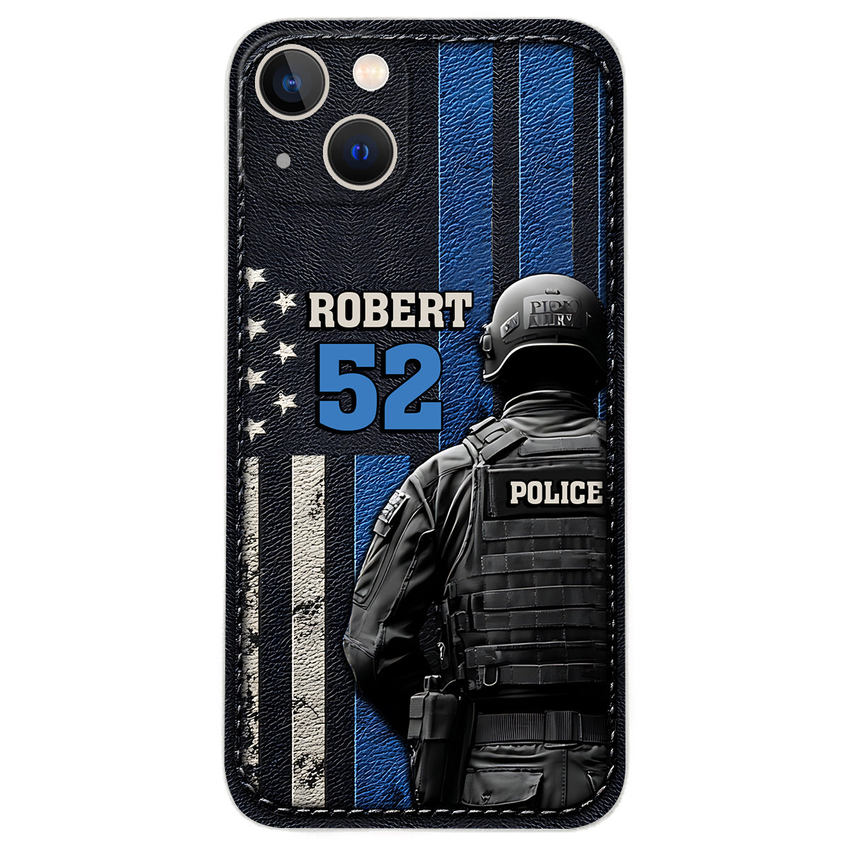 Vie de policier - Étui de téléphone en cuir personnalisé pour policier