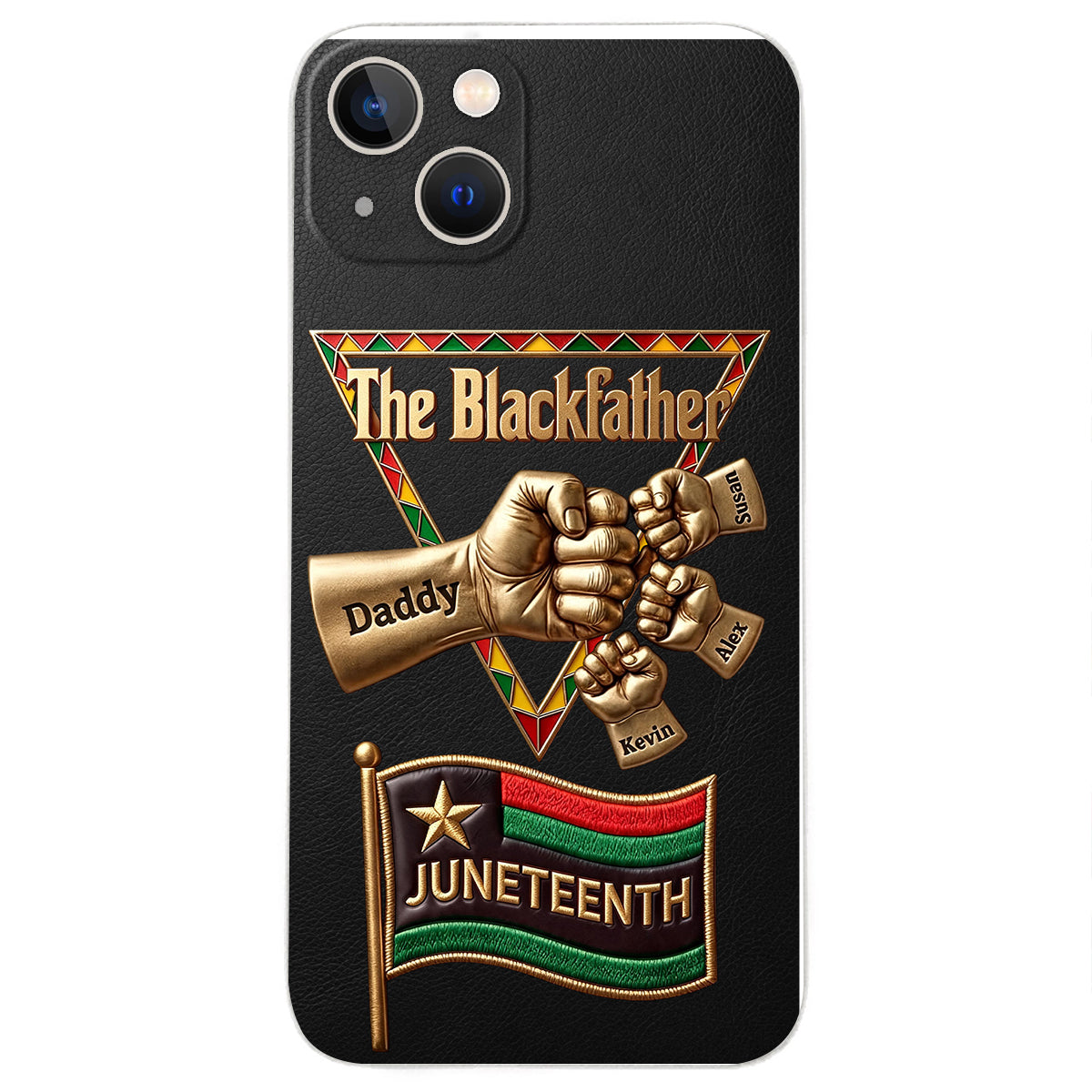 Le Blackfather - Coque de téléphone en cuir embossé 3D personnalisée