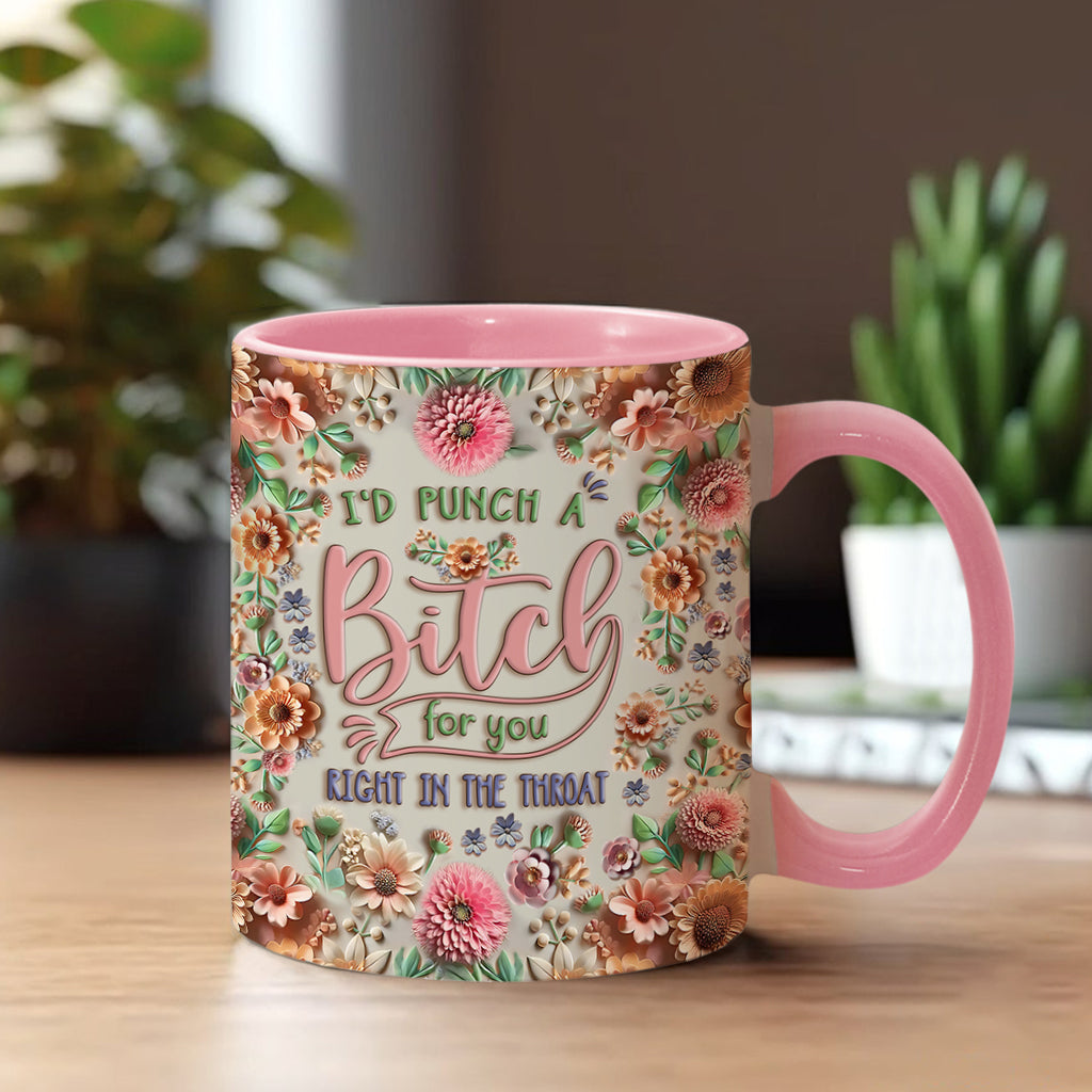Punch A Bitch For You My Bestie - Personalized Bestie Accent Mug