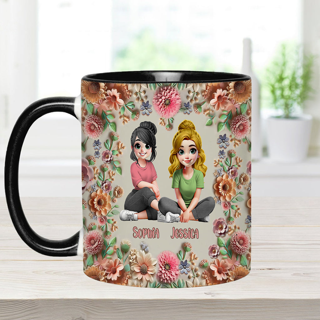 Punch A Bitch For You My Bestie - Personalized Bestie Accent Mug