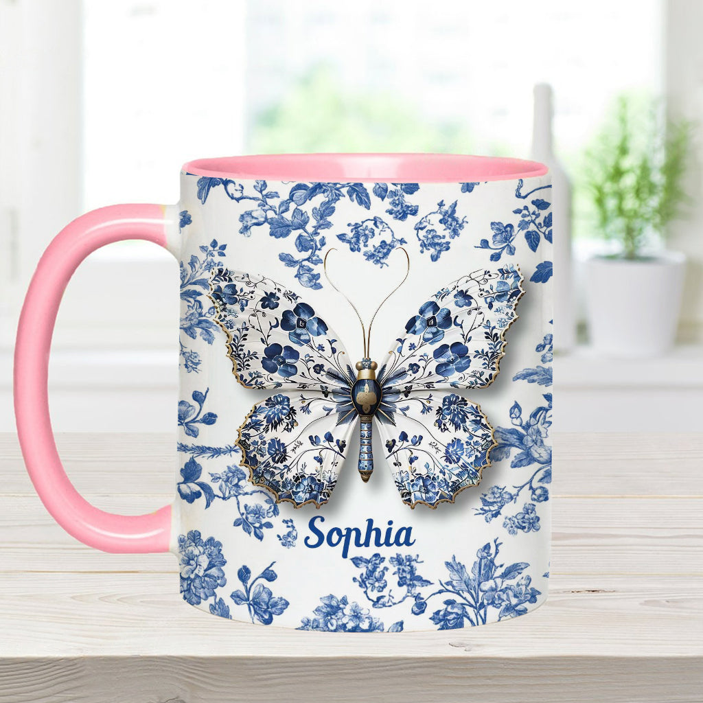 Love Butterflies - Personalized Butterfly Accent Mug