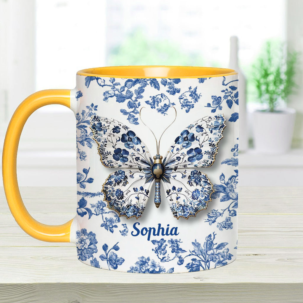 Love Butterflies - Personalized Butterfly Accent Mug