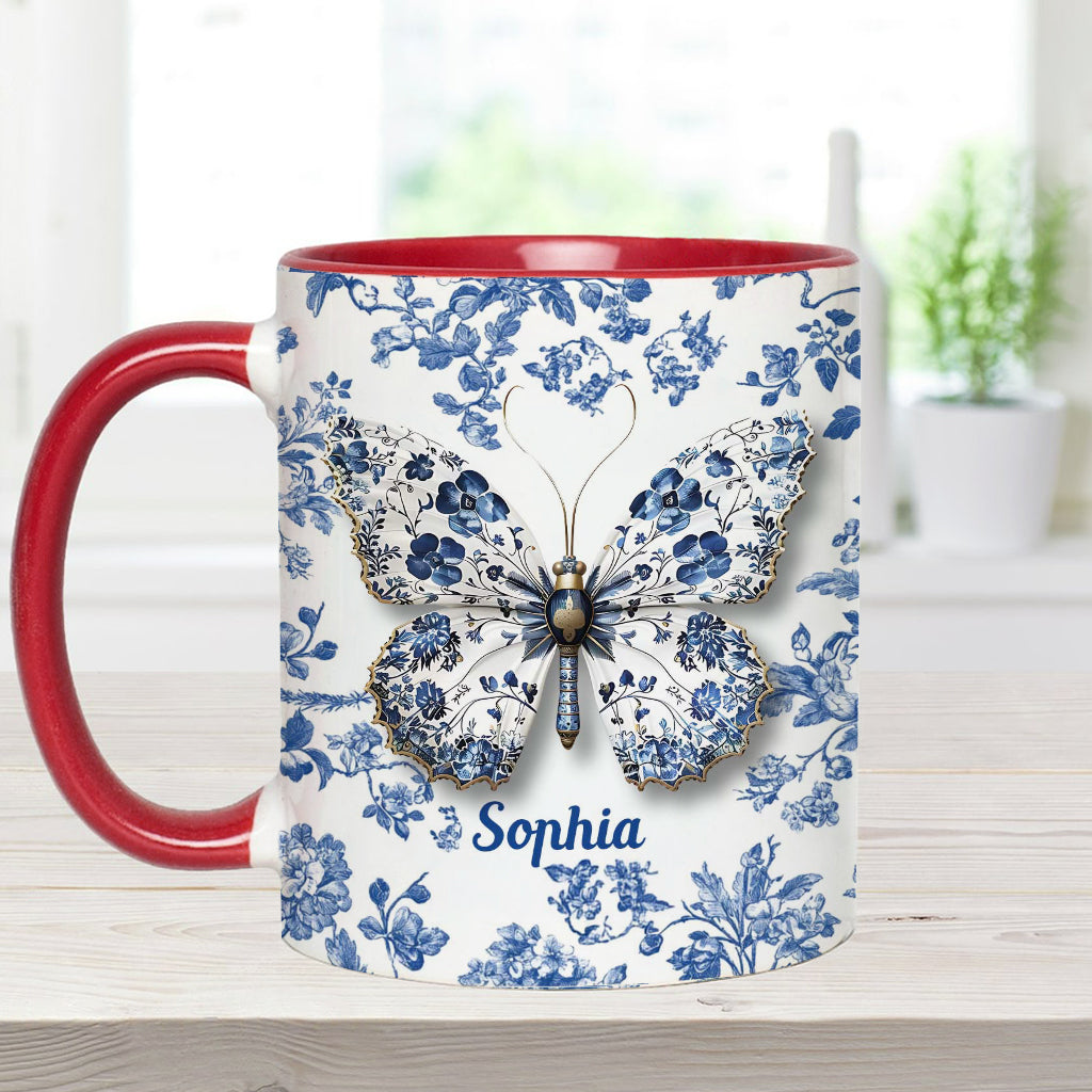 Love Butterflies - Personalized Butterfly Accent Mug